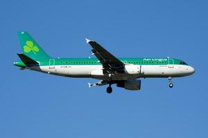 Aer Lingus Airbus A320 EI-EZW passenger plane landing at Madrid Barajas Airport photo