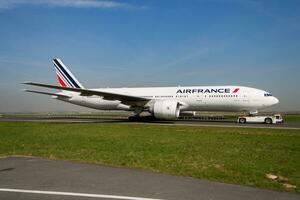 Air France Boeing 777-200 F-GSPX passenger plane taxiing at Paris Charles de Gaulle Airport photo