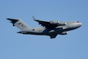 Royal Canadian Air Force Boeing C-17A Globemaster III 177705 military transport plane departure and take off at Budapest Airport photo