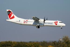 CSA Czech Airlines ATR-72 OK-NFU passenger plane arrival and landing at Budapest Airport photo
