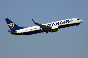 Ryanair Boeing 737-800 EI-DPX passenger plane departure and take off at Budapest Airport photo