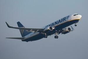 Ryanair Boeing 737-800 EI-EFF passenger plane departure and take off at Budapest Airport photo