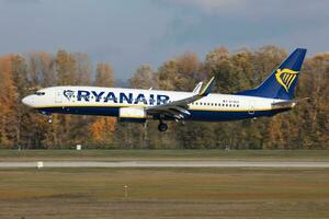 Ryanair Boeing 737-800 EI-DCX passenger plane arrival and landing at Budapest Airport photo