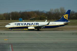 Ryanair Boeing 737-800 EI-DLE passenger plane departure and take off at Budapest Airport photo