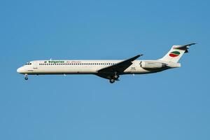 Bulgarian Air Charter MD-82 LZ-LDS passenger plane arrival and landing at Vienna Airport photo