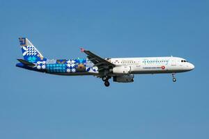 Turkish Airlines special livery Airbus A321 TC-JRG passenger plane arrival and landing at Istanbul Ataturk Airport photo