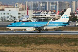 KLM Boeing 737-700 PH-BGO passenger plane departure at Istanbul Ataturk Airport photo