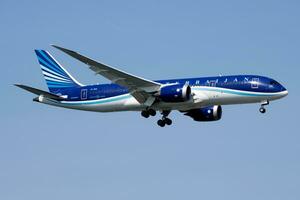 AZAL Azerbaijan Airlines Boeing 787-8 Dreamliner VP-BBS passenger plane landing at Istanbul Ataturk Airport photo