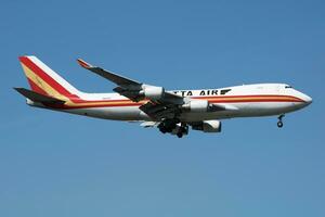 Kalitta Air Boeing 747-400 N402KZ cargo plane landing at Istanbul Ataturk Airport photo