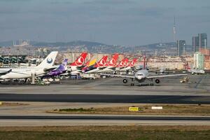 Qeshm Air Airbus A300 EP-FQO passenger plane departure at Istanbul Ataturk Airport photo