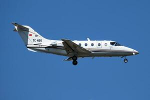 Ziver Air Beechcraft 400A Beechjet TC-NEO business jet arrival and landing at Istanbul Ataturk Airport photo