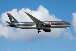 Royal Jordanian Airlines Boeing 787-8 JY-BAB passenger plane arrival and landing at Istanbul Ataturk Airport photo