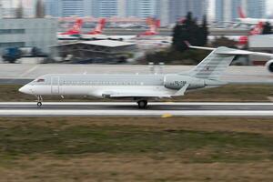 MNG Jet Aerospace Bombardier Global Express BD700 TC-TSR business jet departure at Istanbul Ataturk Airport photo