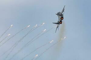 Slovak Air Force Mikoyan-Gurevich MiG-29AS Fulcrum fighter jet display at SIAF Slovak International Air Fest 2019 photo