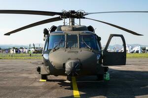 austriaco aire fuerza Sikorsky uh-60 s-70a negro halcón helicóptero estático monitor a Siaf eslovaco internacional aire fest 2019 foto