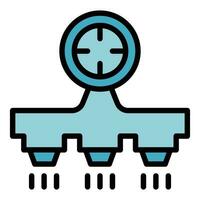 Time irrigation system icon vector flat