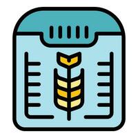 Wheat bread machine icon vector flat