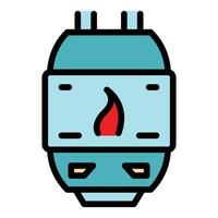 Gas boiler steam icon vector flat