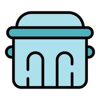 Breadmaker machine icon vector flat