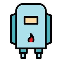 Bathroom gas boiler icon vector flat