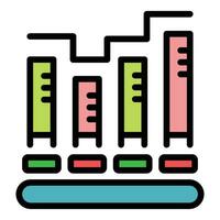Data chart icon vector flat