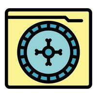 Online casino wheel icon vector flat