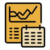 Calendar report icon vector flat