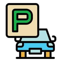 Vehicle parking icon vector flat