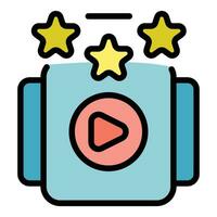 Video player icon vector flat