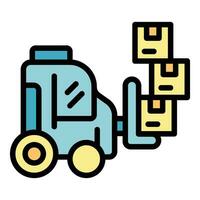 Store fork lift icon vector flat