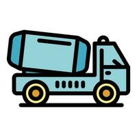 Mixer truck icon vector flat