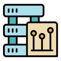 Server data icon vector flat
