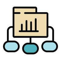 Data graph icon vector flat