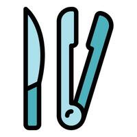 Grill tools icon vector flat