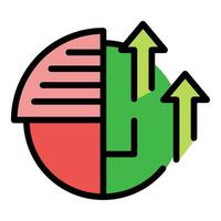 Pie chart data icon vector flat