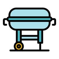 portátil parrilla icono vector plano