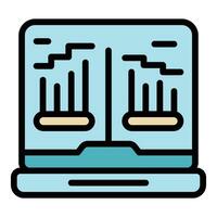 Analyst data icon vector flat