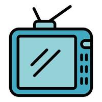 Tv set icon vector flat