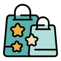 Online shop bag icon vector flat