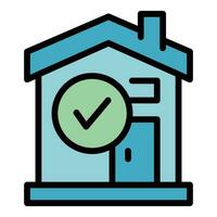 Approved self isolation icon vector flat