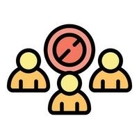 Group self isolation icon vector flat
