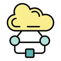 Cloud data workflow icon vector flat