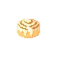 Illustration vector graphic of cinnamon roll in pixel art style