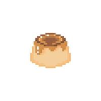 Illustration vector graphic of custard pudding in pixel art style