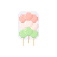 Illustration vector graphic of dango in pixel art style