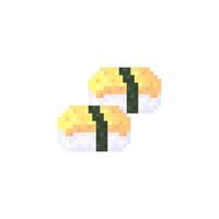 Illustration vector graphic of tamago sushi in pixel art style