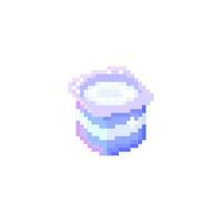 Illustration vector graphic of yoghurt in pixel art style