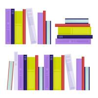 Various books are on the shelf vector