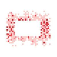 Red pixel frame isolated on white background vector