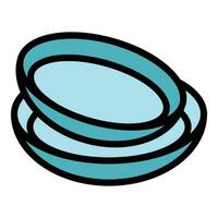 Clean dishes icon vector flat